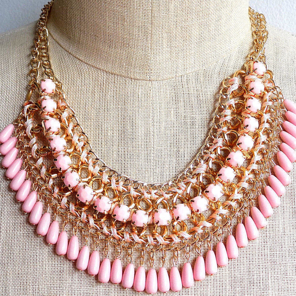 Drops of Jupiter in Pink Bib Necklace